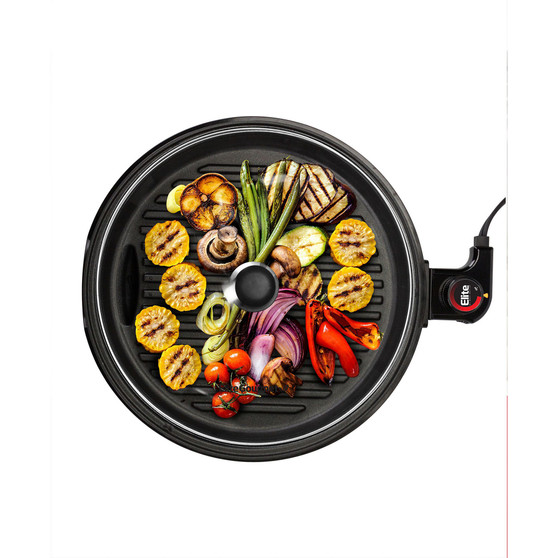 12" Smokeless Indoor Electric BBQ Nonstick Grill with Glass Lid