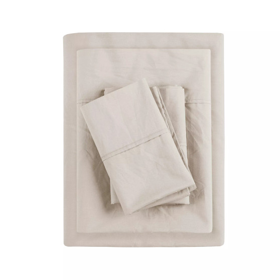 Peached Cotton Percale 3-Pc. Sheet Set, Twin