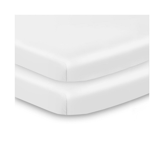 All-in-One Fitted Sheet & Waterproof Cover for Mini Crib Mattresses 38" x 24" — 2-Pack