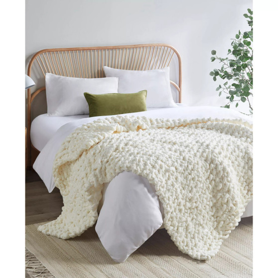 Chunky-Knit Chenille Throw, 50" x  60"