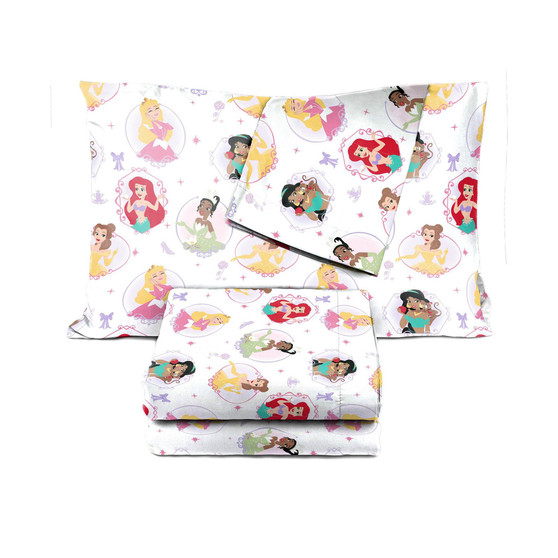 Disney Princess Besties 100% Organic Cotton Twin Sheet Set