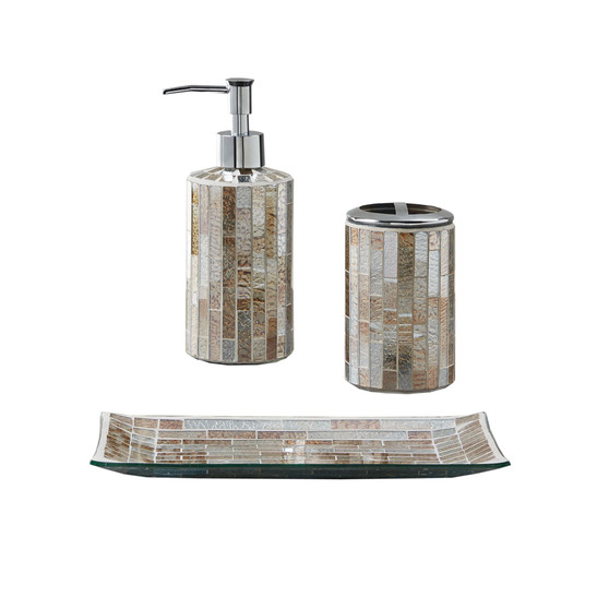 Charlotte Mosaic 3pc Bath Accessory Set