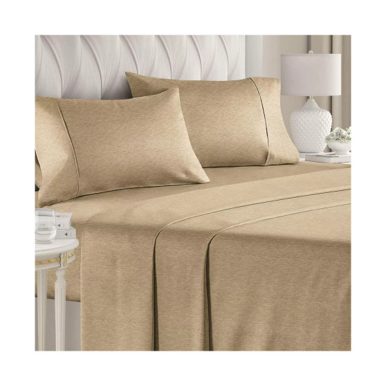 4 Piece Deep Pocket Microfiber (Muted, Vibrant, Heathered) Sheet Set - California King