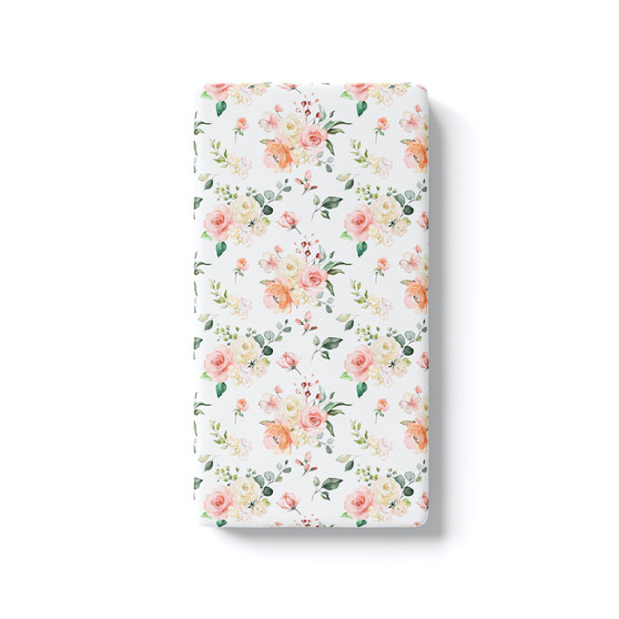 Super Soft Fitted Crib Sheet - Peach Floral