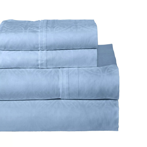 Printed 300 Thread Count Cotton Sateen 3-Pc. Sheet Sets, Twin