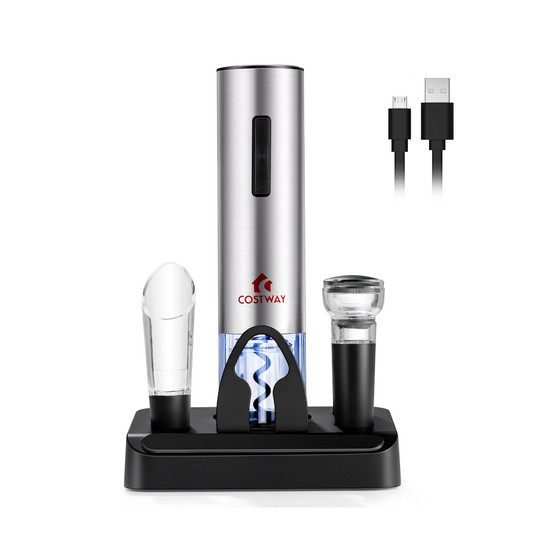 6 in 1Electric Wine Bottle Opener Set Rechargeable Cordless Corkscrew Opener Set