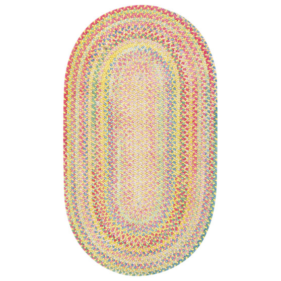 Cutting Garden Oval Braid 0450-150 Buttercup 3' x 5' Area Rug