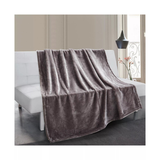 Reversible Solid Plush Throw, 50" x 70"