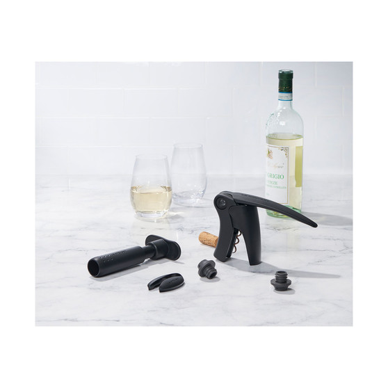5 Piece Wine Tool Set with Corkscrew, Foil Cutter and Pump