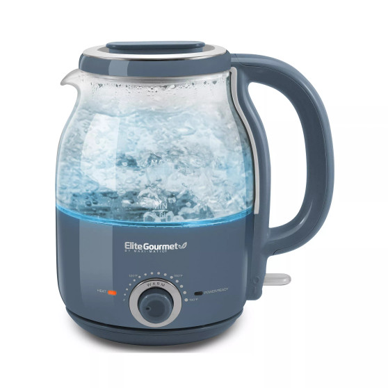 1.2L Electric Cordless Glass Kettle with Temperature Dial & Keep Warm Feature