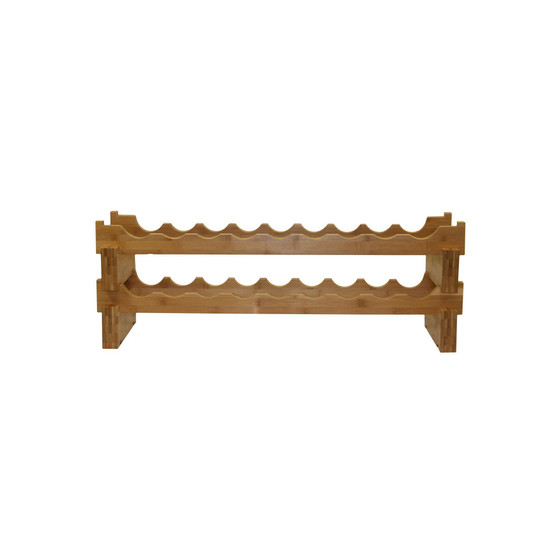 18-Bottle Stackable Bamboo Wine Rack
