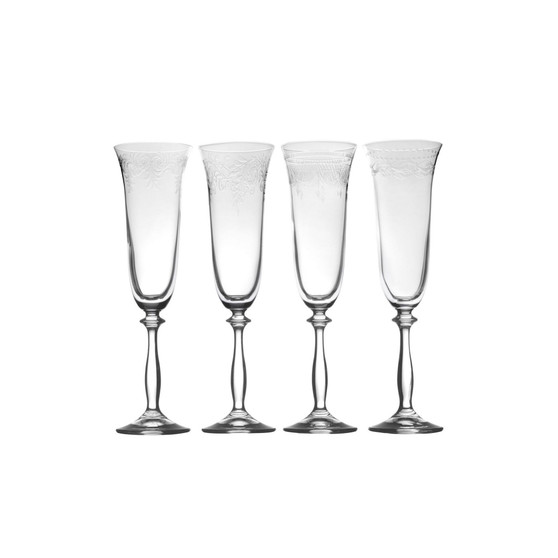 Amelia Flute Glasses Set of 4, 7 oz
