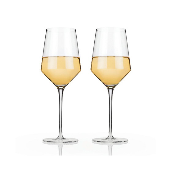 Raye Angled Crystal Chardonnay Wine Glasses, Set of 2, 13 Oz