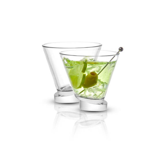 Aqua Vitae Off Base Round Martini Glasses, Set of 2
