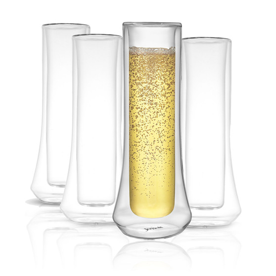 Cosmos Double Wall Champagne Glasses, Set of 4