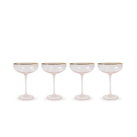 Glass Wine Coupe, 4 Piece Set