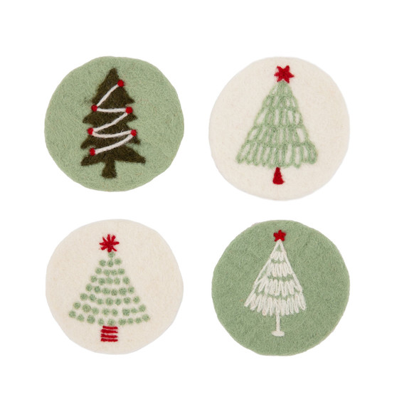 Tree Coasters Set, 4 Pieces