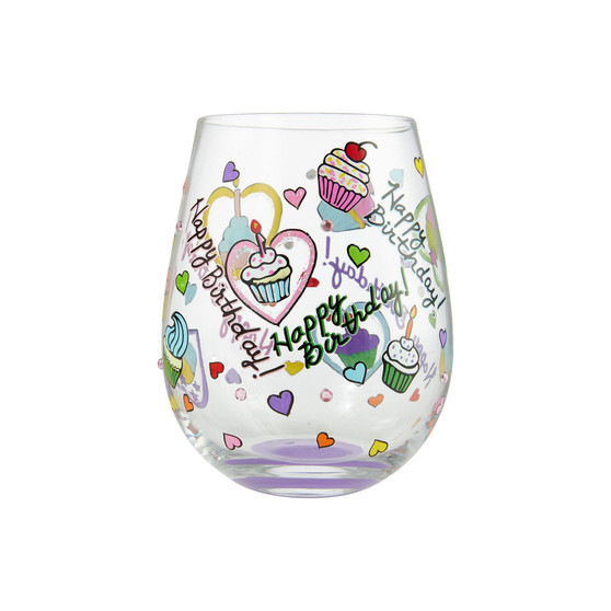 LOLITA Birthday Cupcakes Stemless Wine Glass
