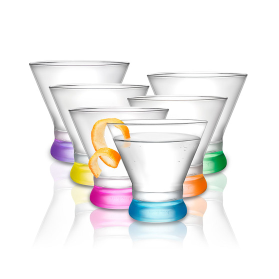 Kolor Martini Glasses, Set of 6