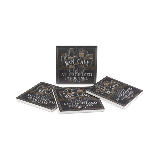 Man Cave 4-Pc. Coaster Set