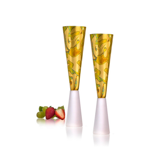 Roman Champagne Flutes, Set of 2, 11 Oz