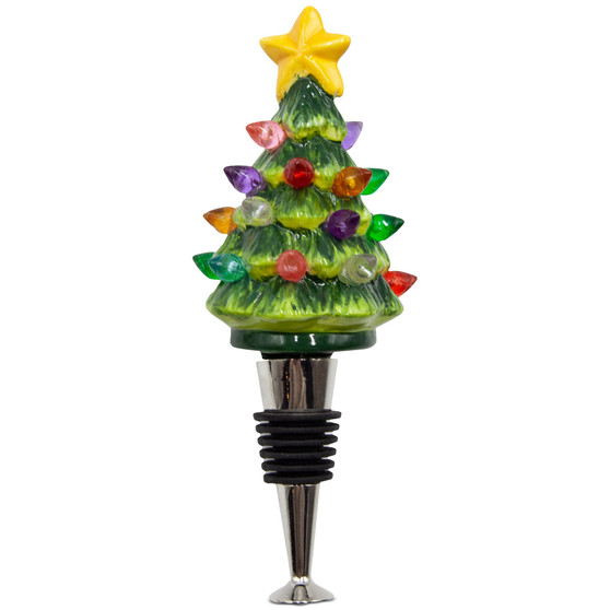 Retro Holiday Tree Bottle Stopper