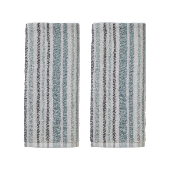 Farmhouse Stripe Cotton 2 Piece Hand Towel Set, 26" x 16"