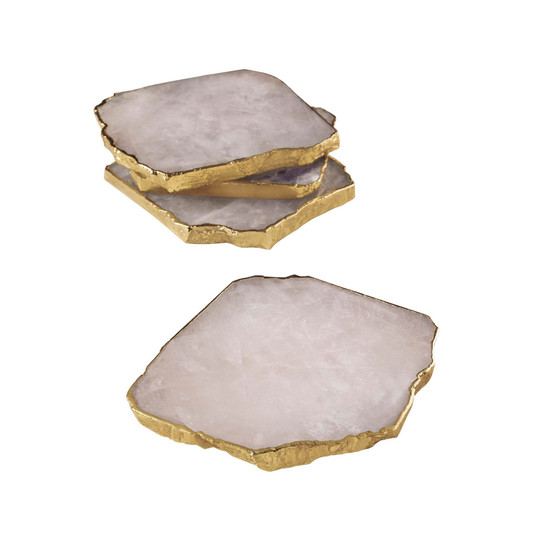 Dazzle Rose Quartz Coasters, Set of 4