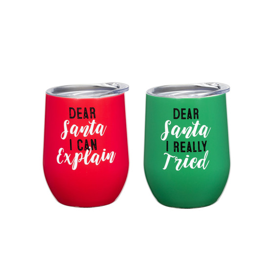 Insulated Santa Tumblers, Set of 2