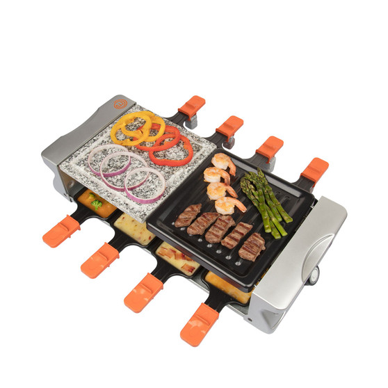 Deluxe Cheese 8-Pan Raclette and Grill