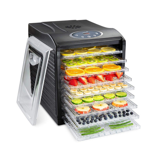 9 Plastic Tray Food Dehydrator for Snacks, Jerky, and More