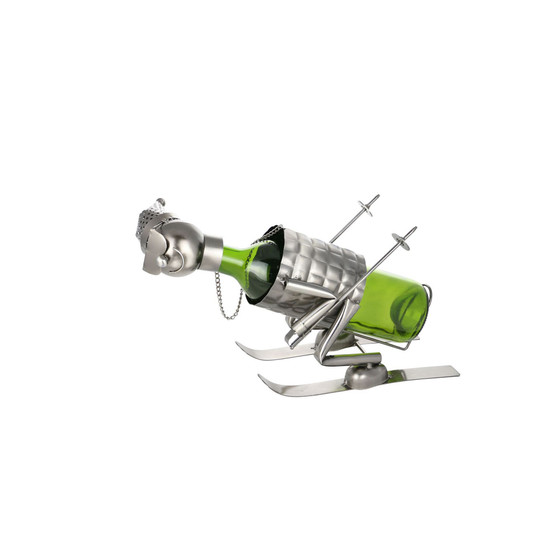 Down Slope Skier Wine Bottle Holder