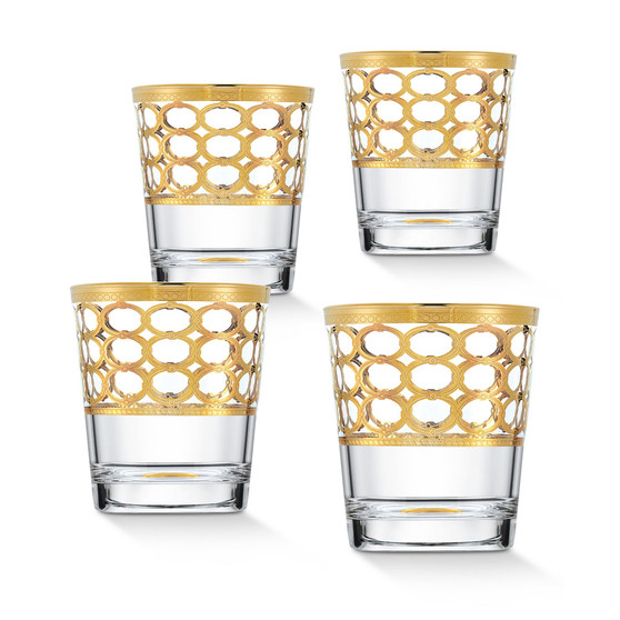 4 Piece Infinity Gold Ring Double Old Fashion Set