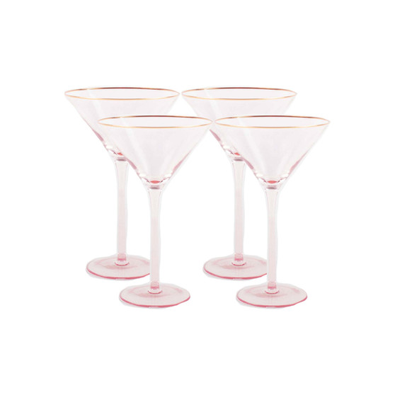 Glass Stemmed Martini, 4 Piece Set