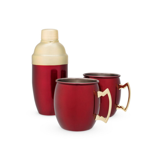 Moscow Mule Mug and Cocktail Shaker, Set of 3