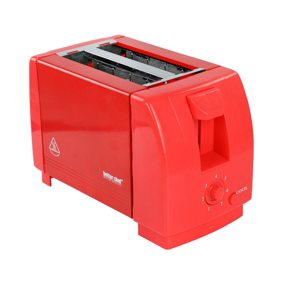 Compact Two Slice Countertop Toaster in Red