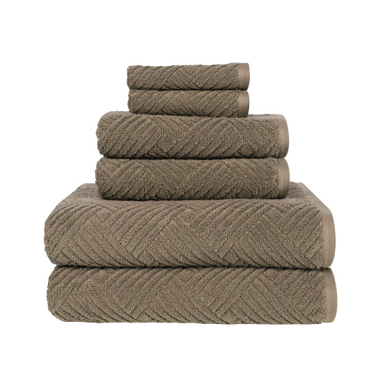 Seymour Textured Basket Weave Bath Towel Set, 6 Piece
