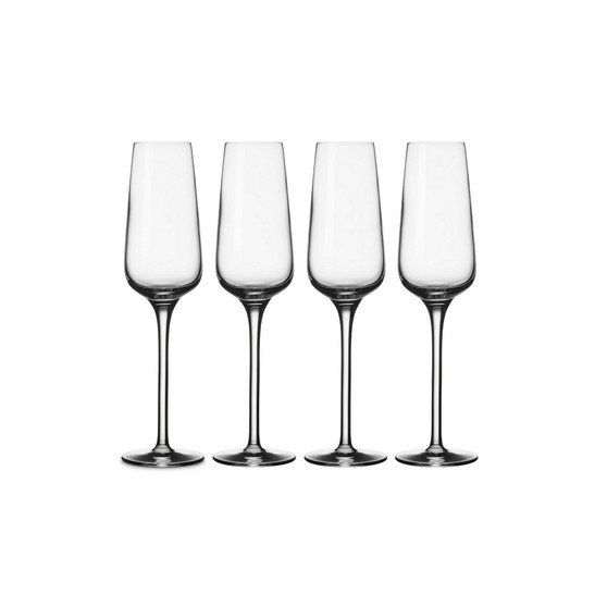 Voice Basic Flute Champagne Glasses, Set of 4