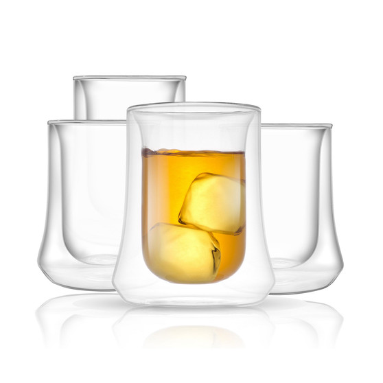 Cosmos Double Wall Double Old Fashioned Glasses, Set of 4