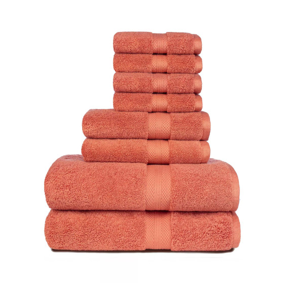 American Dawn Sarajane 800 GSM Solid 8 Piece Bath Towel Set