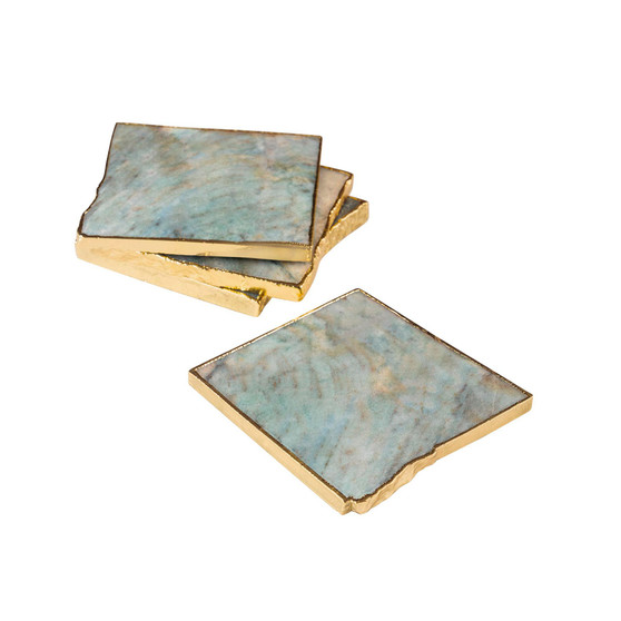 Dazzle Aventurine Coasters, Set of 4