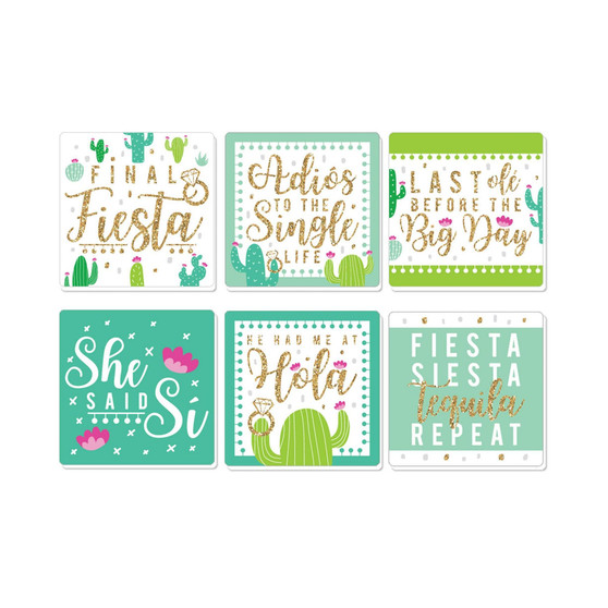 Final Fiesta - Funny Bachelorette Party Decorations - Drink Coasters - Set of 6