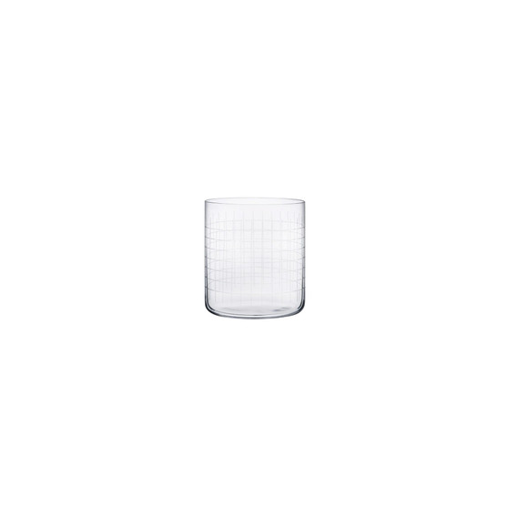4 Piece Finesse Grid Whiskey Glass Single Old Fashioned, 10.25 oz