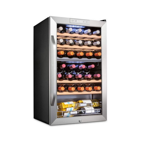 Freestanding Wine Refrigerator, 33 Bottle Wine Cooler