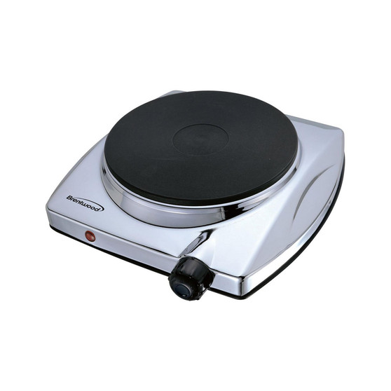 Brentwood Electric 1000W Single Hotplate in Chrome