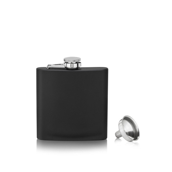 Flask Matte Black Flask, 6 Oz