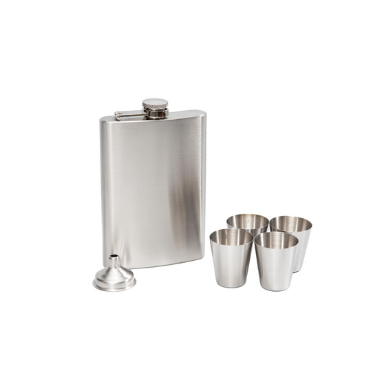 Stainless Steel Flask, 6 Piece Set