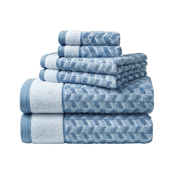 Zane Chevron Cotton Terry 6 Piece Towel Set