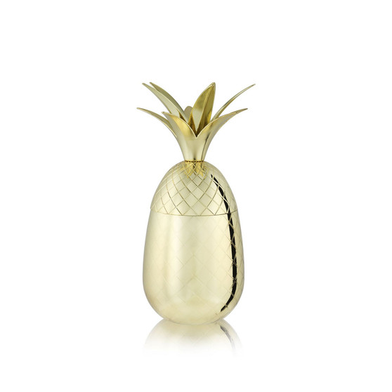 Gold-Tone Pineapple Tumbler, 16 Oz