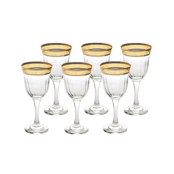 Loreen Home Trends Melania Collection Amber Red Wine, Set of 6